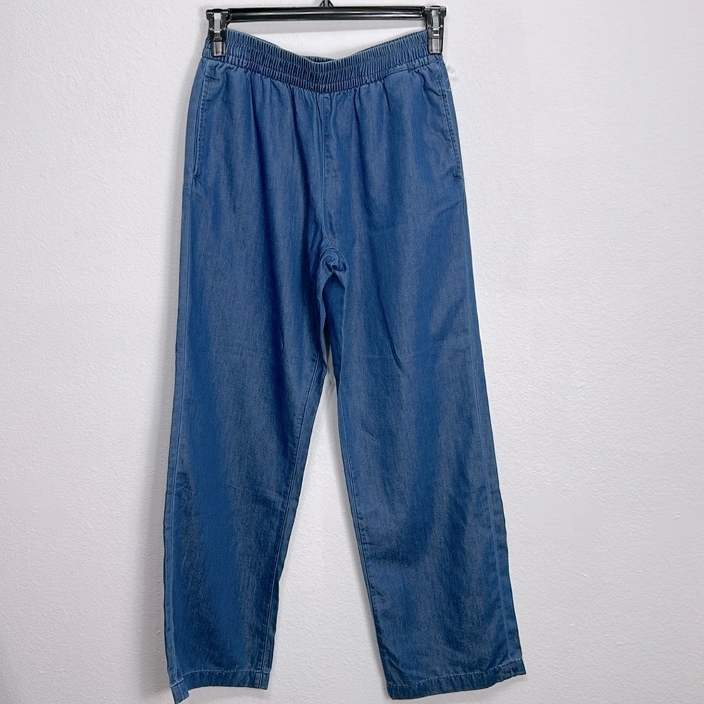 Calvin Klein Jeans Womens Medium Wash Pull On Chambray Pants Small